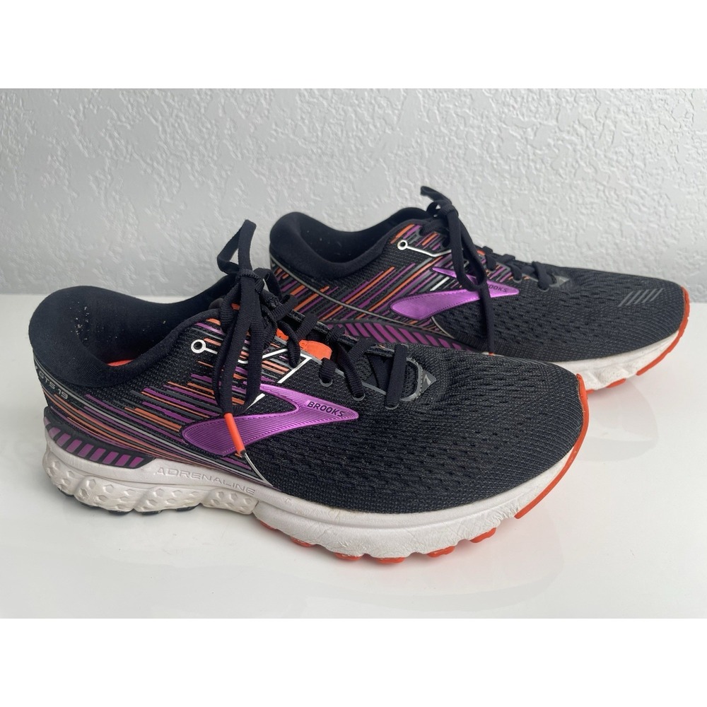 Brooks Adrenaline GTS 19 Black Purple Womens Size 9D 1202841D080 Running Shoes